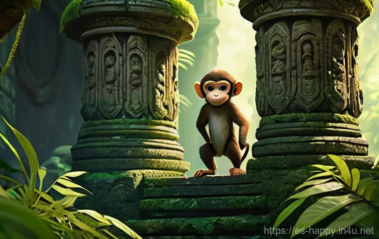 행복을 위한 감정 다스리기 - **Prompt:** A young, adventurous girl, no older than 12, with bright, curious eyes, stands in an anc...